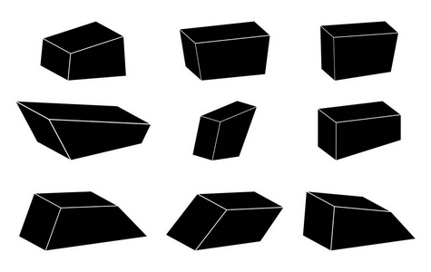 简单的石集的向量符号图标设计