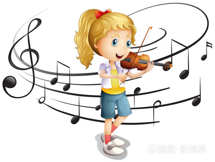 小女孩拉小提琴