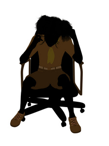 坐在椅子上的女童子军插图图片