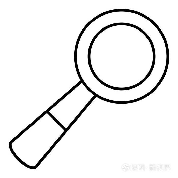 学校放大镜图标,轮廓线条样式插画-正版商用图片013t5