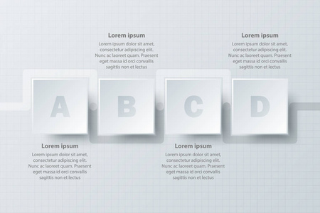 在时间线上的网站演示文稿封面海报矢量设计信息图图概念四个题目简单白皮书 3d 广场
