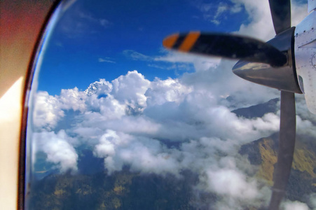 从飞机上的喜马拉雅山脉的视图