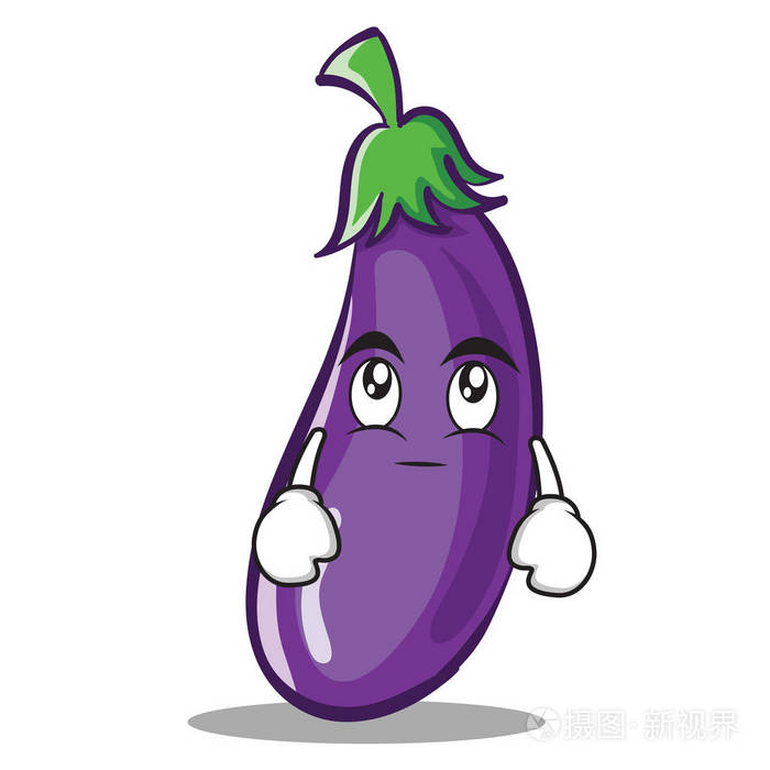 眼睛滚茄子字符卡通风格