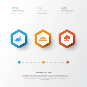 天气图标设置。闪光 颜色 月光和其他元素的集合。此外包括符号如月光，夜，闪光
