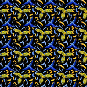 天空的鸟鹦鹉模式在野生动物的水彩风格