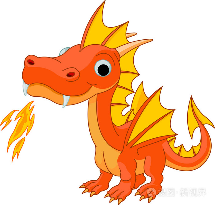 Cartoon fire dragon