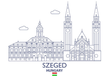 塞格德市的天际线，匈牙利