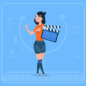 女孩控股 Clapperboard 现代视频博客沃客造物主频道