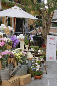 城市人行道花店