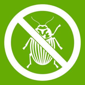 没有绿色的马铃薯甲虫标志图标