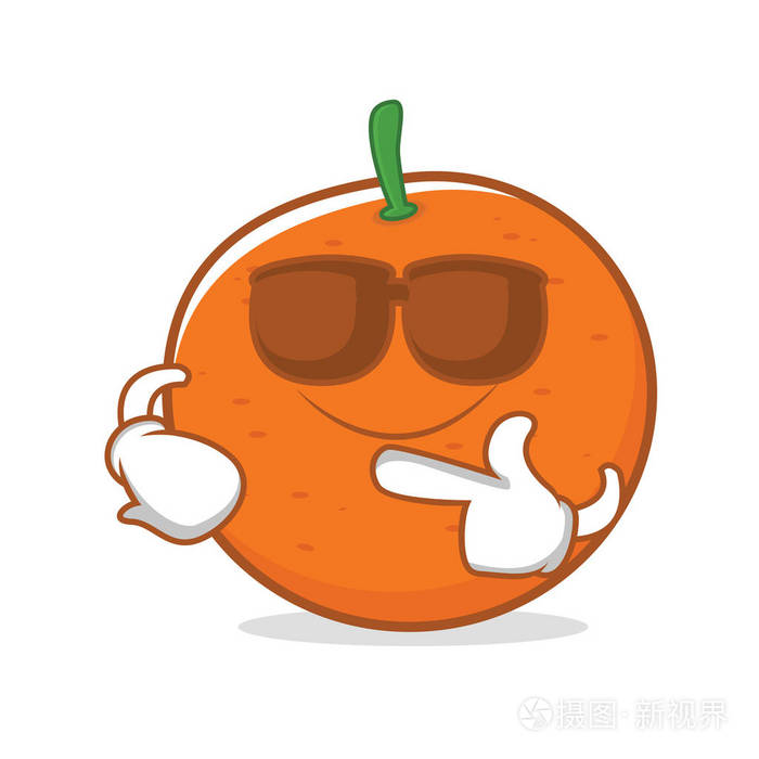 超级酷的橙色卡通人物