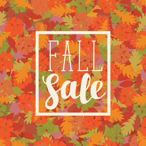 秋季销售设计与多彩的秋天叶子