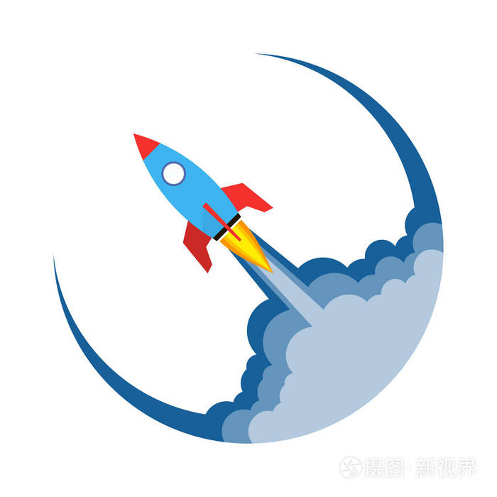 火箭发射图标.矢量图