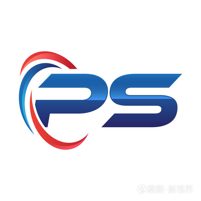 首写字母标志旋风红色蓝色