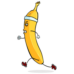 卡通人物运行香蕉
