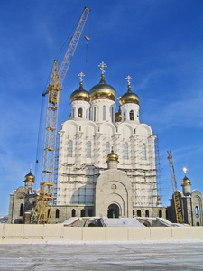 俄罗斯马加丹市的教堂建筑。