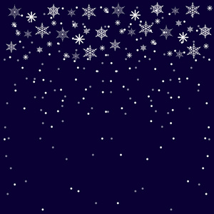圣诞节和新年蓝色背景雪花。平的插图