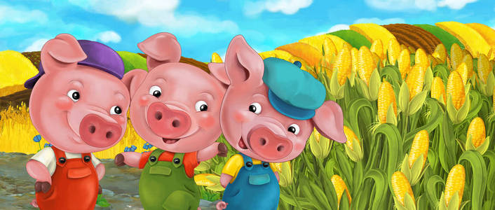 卡通搞笑三只小猪