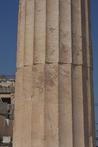 在希腊雅典卫城的帕特农神殿