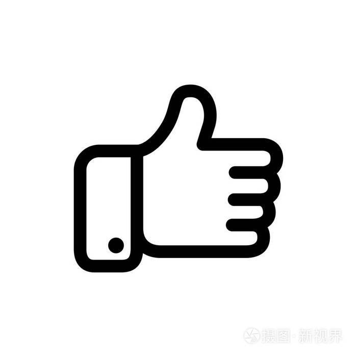 黑色矢量大拇指图标