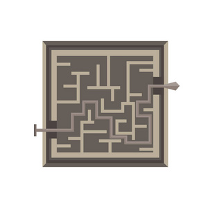 迷宫迷宫矢量游戏插图孤立退出图标形状