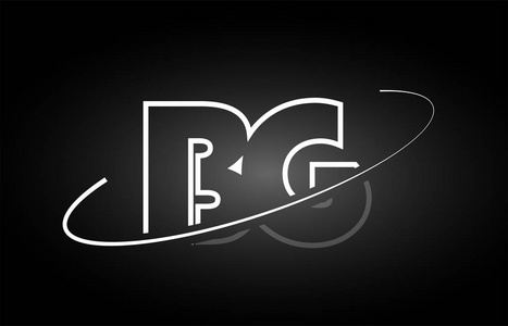 Bg B G 字母字母标志黑色白色图标设计