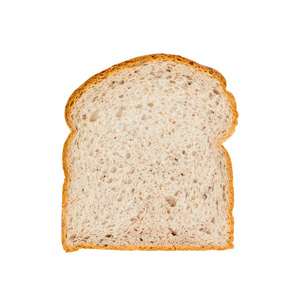 片上白色孤立的发芽的糙米面包