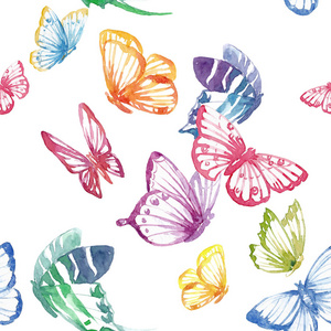 水彩的蝴蝶矢量图案