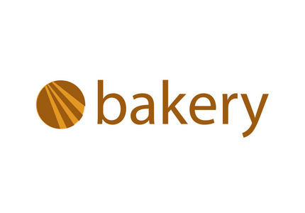 矢量现代面包店 logo，白色背景上分离。矢量图