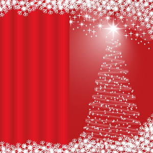 圣诞树红色背景图片