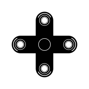 白色背景上的矢量现代微调框黑色图标。标志符号