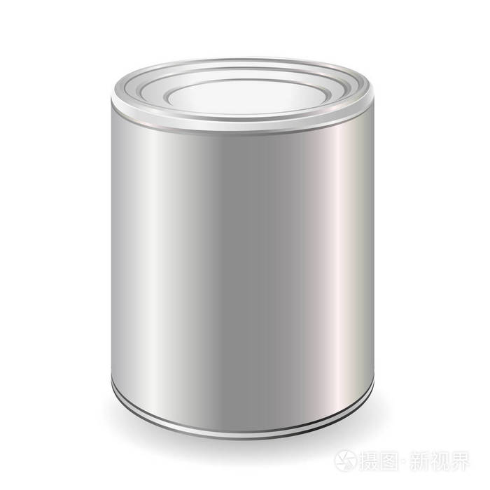 白色空白铁罐金属锡罐 罐头食品.准备好您的设计.产品包装 vector.
