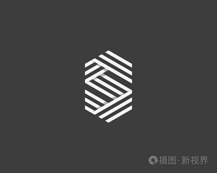 线字母s标识抽象的几何logo图标矢量标志