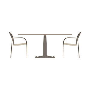 向量表椅子两个平面图标分离。餐厅家具