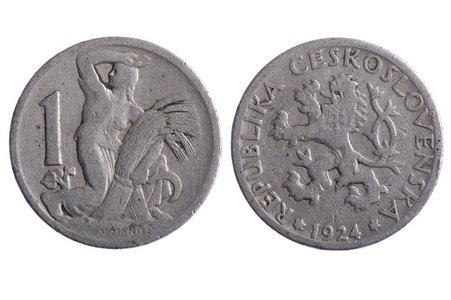 捷克斯洛伐克孤立的硬币