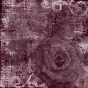 老式花卉格栅剪贴簿背景与玫瑰图片