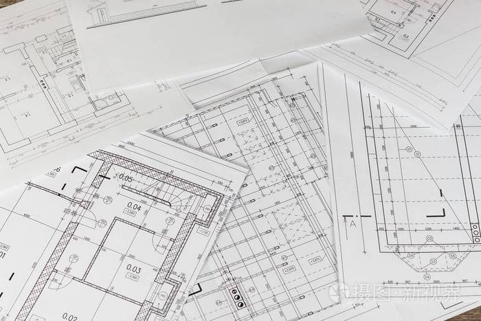 建筑项目的工程和技术绘图,一部分