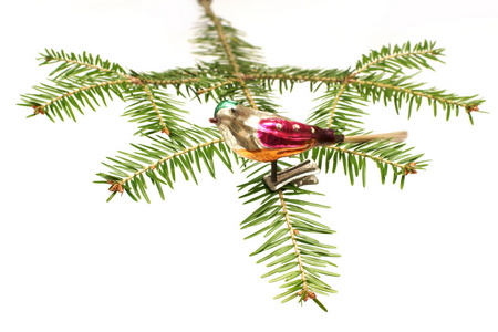 圣诞树装饰从60年代起，一只鸟