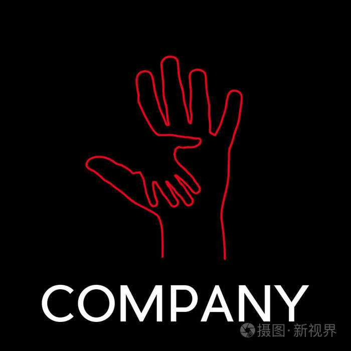 矢量符号抽象的两只手,帮助和团结 —— 线性 s