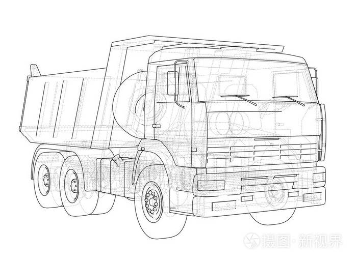 自卸车.矢量