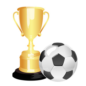 足球球和奖杯