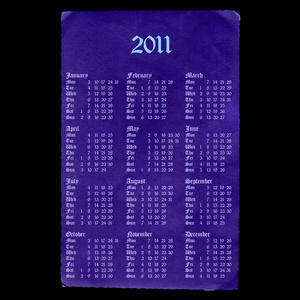哥特式的 2011 年日历