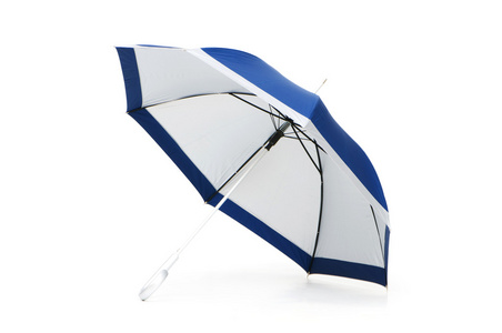 五颜六色的伞隔在白色的背景上