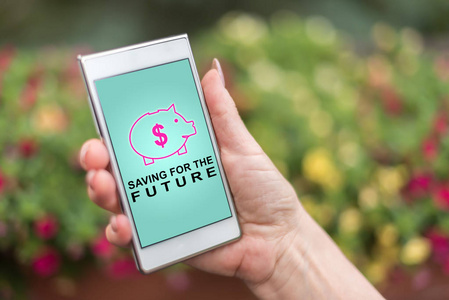 智能手机的未来概念的储蓄