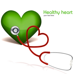 有听诊器的健康心脏
