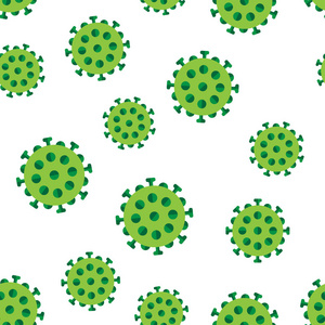 在无缝模式中绿颜色细菌病毒图片