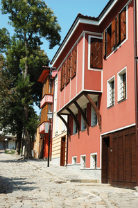 保加利亚普罗夫迪夫老市中心中世纪街道