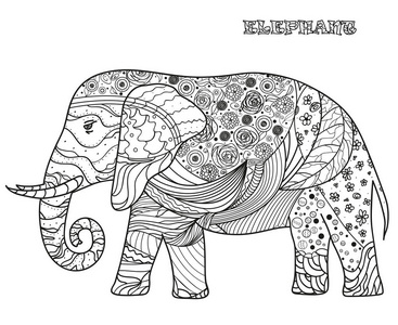 大象。设计 Zentangle