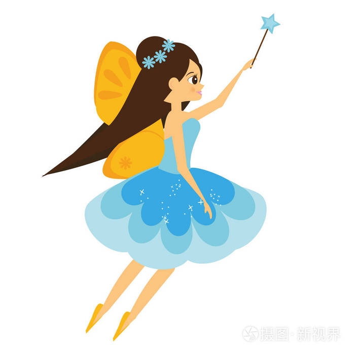 精灵公主与魔术棒.卡通风格