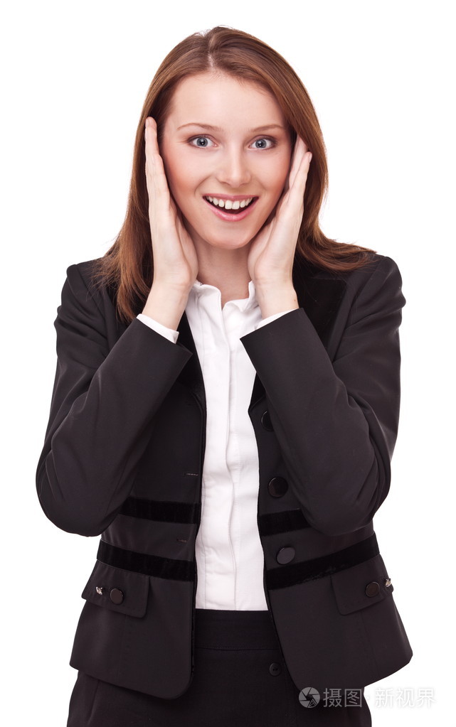 Portrait of amused business woman.